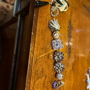 Elegant Gold and Purple Charm Bracelet